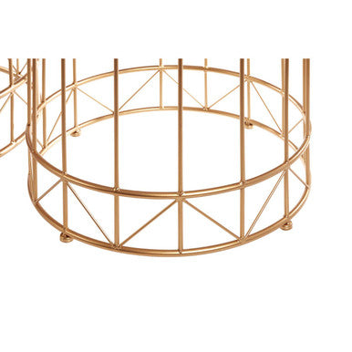 Gold Sunburst Tops Design Side Tables with Gold Meta Frame | Lexi
