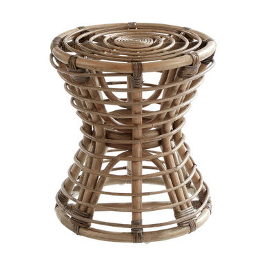 Grey Natural Rattan Stool | Maka