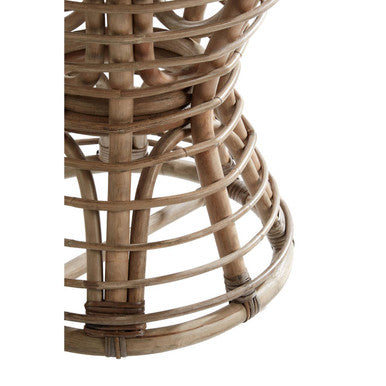 Grey Natural Rattan Stool | Maka