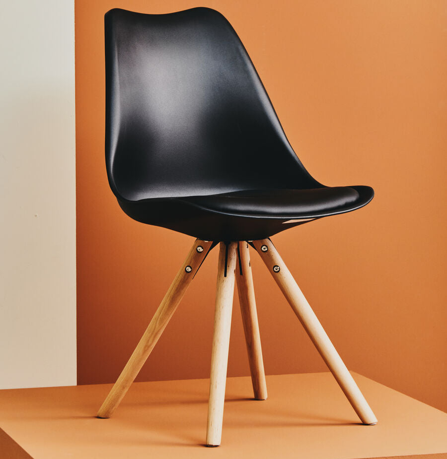 Stockholm Black Padded Seat Dining Chair
