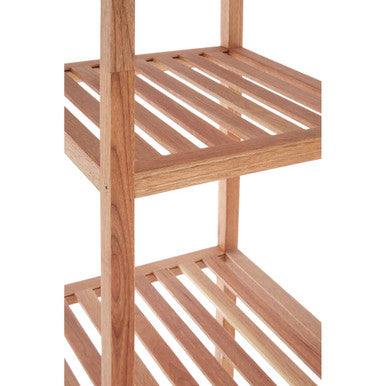 3 Tier Walnut Wood Bathroom Shelf Unit | Salon