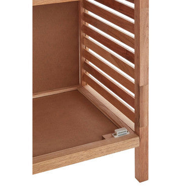 ARLA Two Tier Walnut Wood Bathroom Shelf Unit