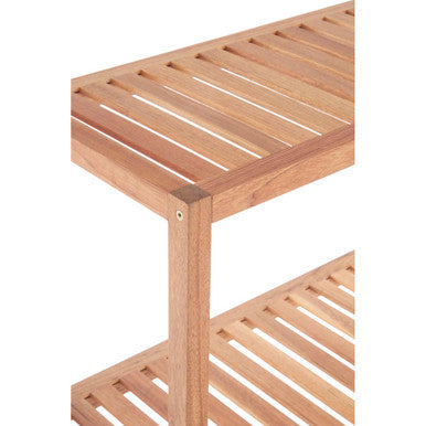 Arla 3 Tier Walnut Wood Bathroom Shelf Unit