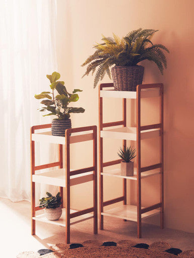 ARLA 3 Tier  Bathroom Shelf Unit With Birchwood Frame