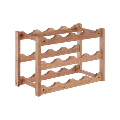 ARLA 3 Tier Walnut Wood Wine Rack