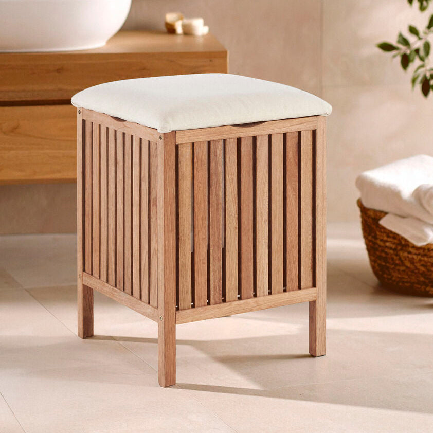 Wood Storage Stool | Walnut