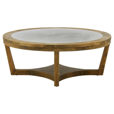 Natural Alder Wood Coffee Table with Zinc Plate Inset, Merdeka
