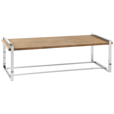 Natural Rectangular Coffee Table with Recycled Elm Wood Top | Menteng