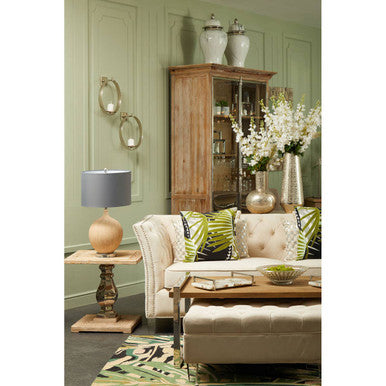 Natural Rectangular Coffee Table with Recycled Elm Wood Top | Menteng