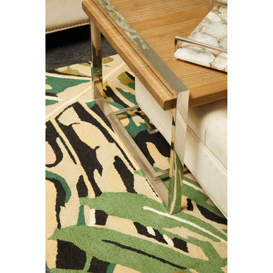 NaturaL Rectangular Coffee Table with Recycled Elm Wood Top, Menteng