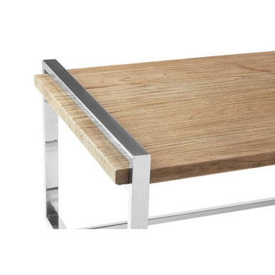 NaturaL Rectangular Coffee Table with Recycled Elm Wood Top, Menteng