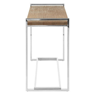 Natural Elm Wood Console Table with Metal Frame | Menteng