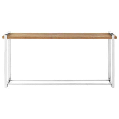 Natural Elm Wood Console Table with Metal Frame | Menteng