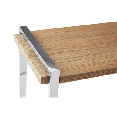 Natural Elm Wood Console Table with Metal Frame | Menteng