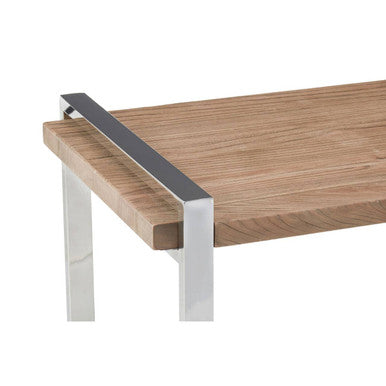 Natural Recycled Elm Wood Top Side Table with Metal Base | Menteng