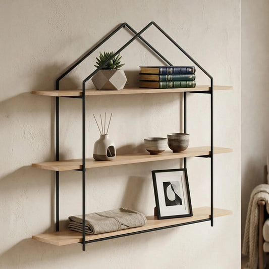 Brixton 3 Tier Wooden Wall Shelves