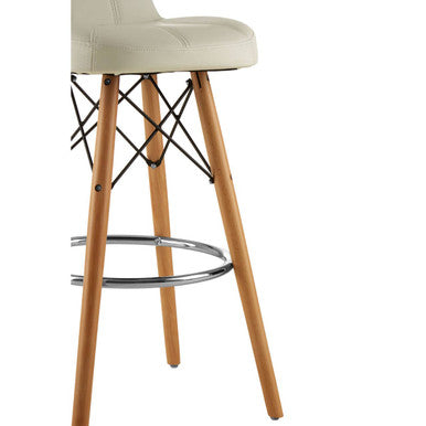Stockholm White Leather Effect Bar Stool