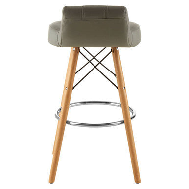 Stockholm Grey Leather Effect Bar Stool