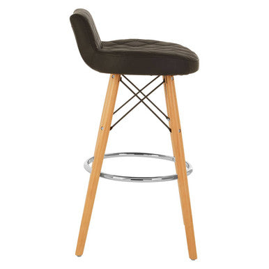 Stockholm Black Leather Effect Seat Bar Stool