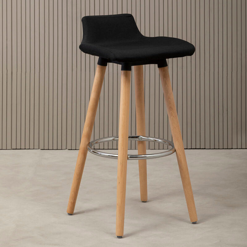 Stockholm Black Leather Effect Seat Bar Stool