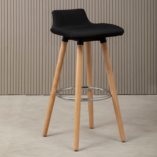 Stockholm Black Leather Effect Seat Bar Stool
