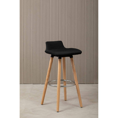 Stockholm Black Leather Effect Seat Bar Stool