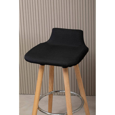 Stockholm Black Leather Effect Seat Bar Stool