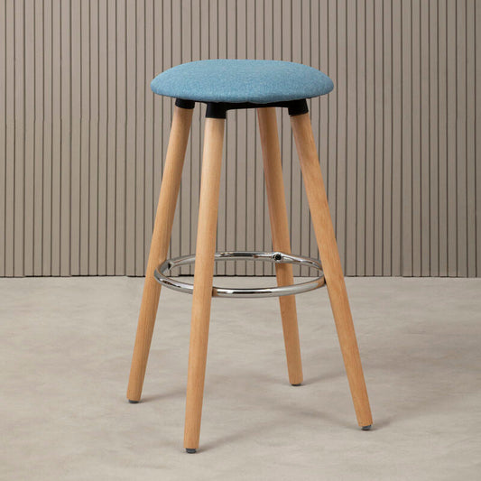 Stockholm Blue Round Bar Stool