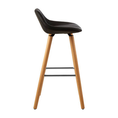 Stockholm Black Faux Leather Bar Stool