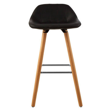 Stockholm Black Faux Leather Bar Stool