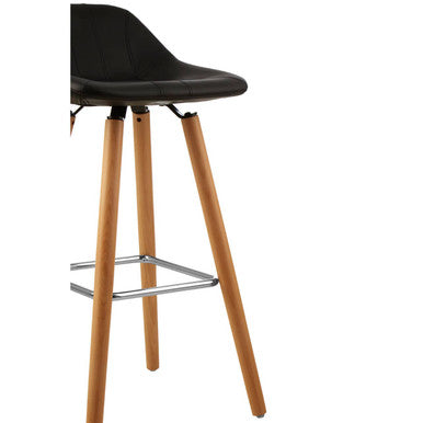 Stockholm Black Faux Leather Bar Stool