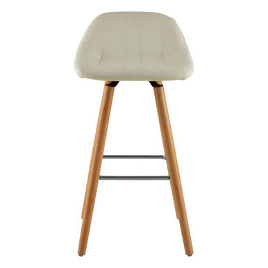 Stockholm White Faux Leather Bar Stool