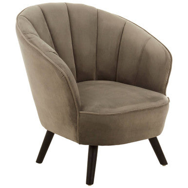 Regents Park Grey Velvet Chair with Channel Tufting