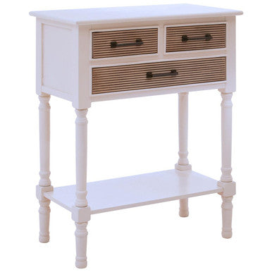 Heritage 3 Drawers Pearl White Console Table