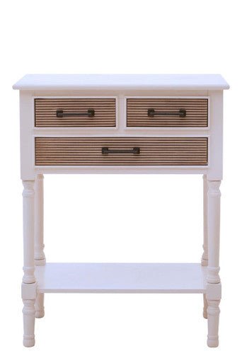 Heritage 3 Drawers Pearl White Console Table