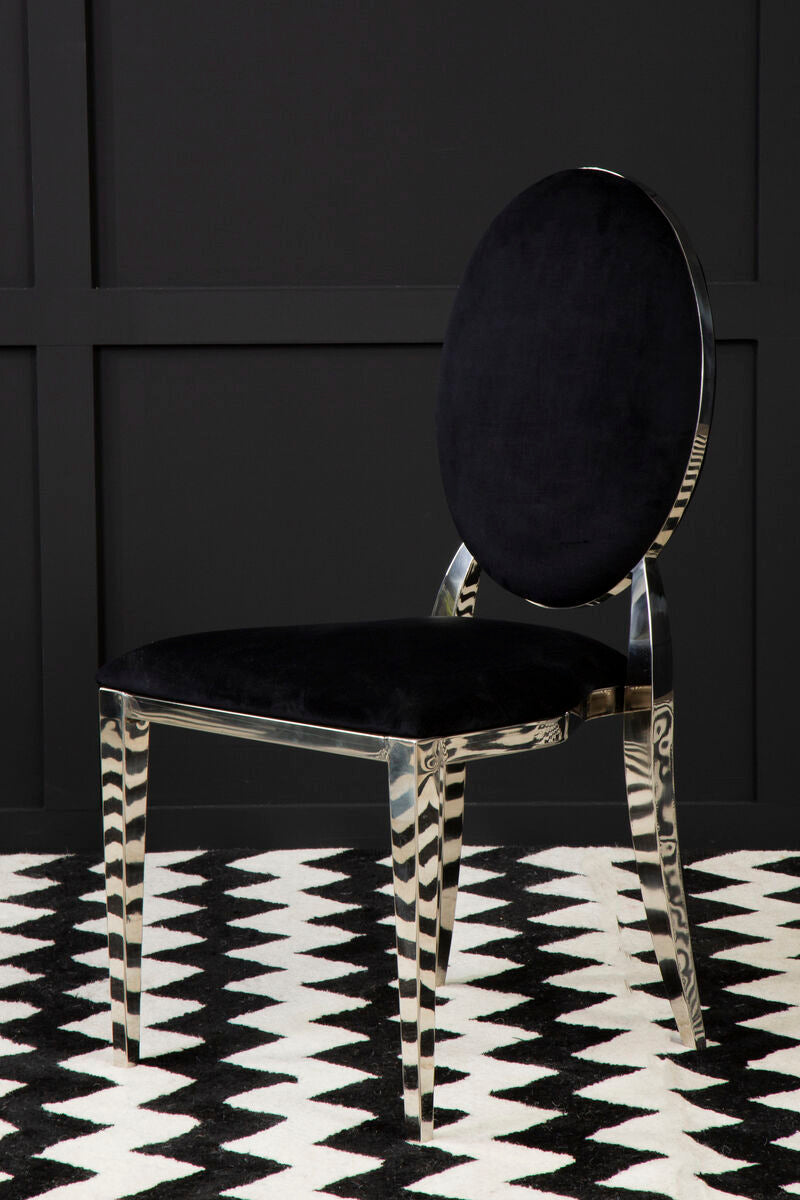 Sarita Stackable Silver Finish Dining Chair