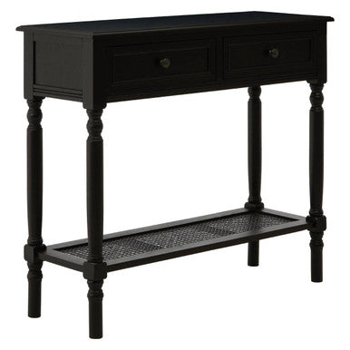 Heritage Two Drawer Black Finish Console Table