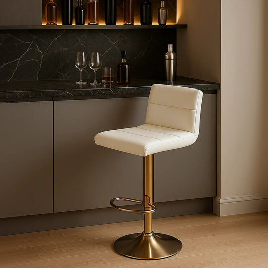 Baina White Seat Bar Stool