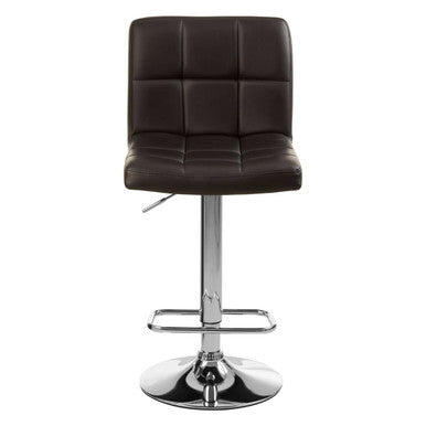 Baina Quilted Bar Stool With Chrome Base