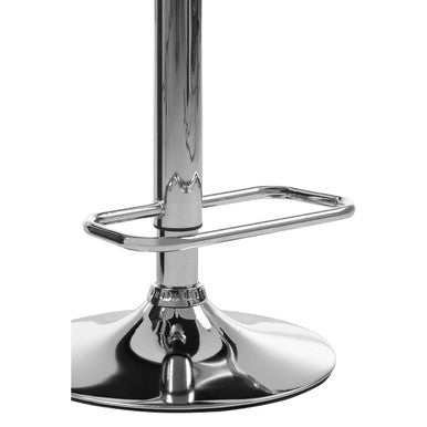 White Quilted Chrome Base Bar Stool | Baina