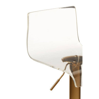 Baina Clear Acrylic Seat Bar Stool With Gold Base