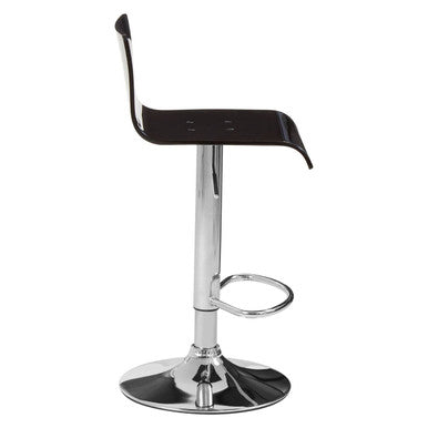 Baina Black Acrylic Bar Stool with Chrome Base.