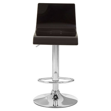 Baina Black Acrylic Bar Stool with Chrome Base.