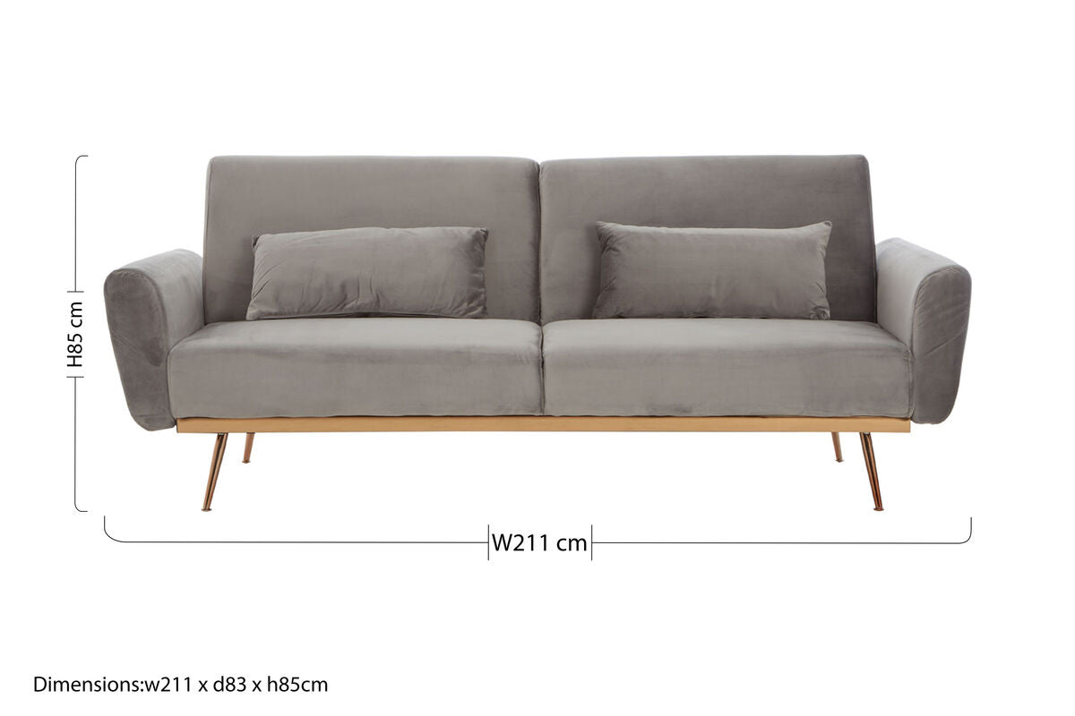 Hatton Grey Velvet Sofa Bed