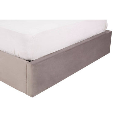 Grey Velvet Ottoman Bed Double | Hannah
