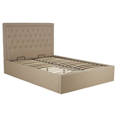 Beige Ottoman Double Bed | Hannah