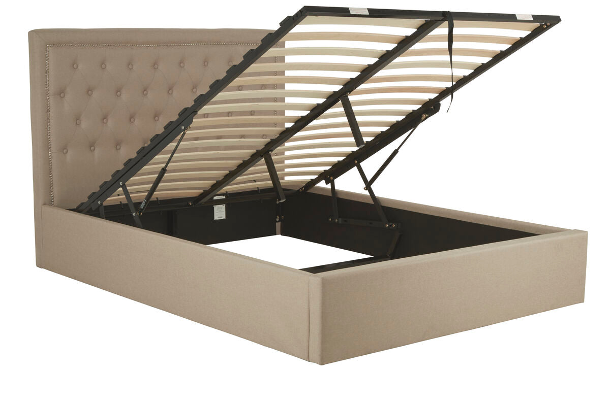 Hannah Beige Ottoman Double Bed