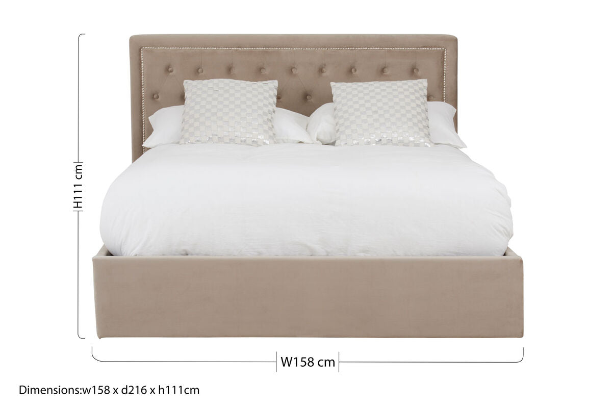 Mink Velvet Ottoman King Bed | Hannah