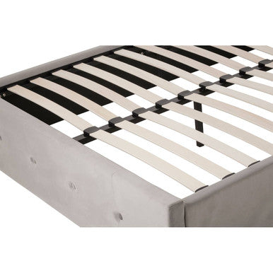Grey Velvet Ottoman Double Bed | Edison