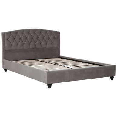 Grey Velvet King Bed | Josephine